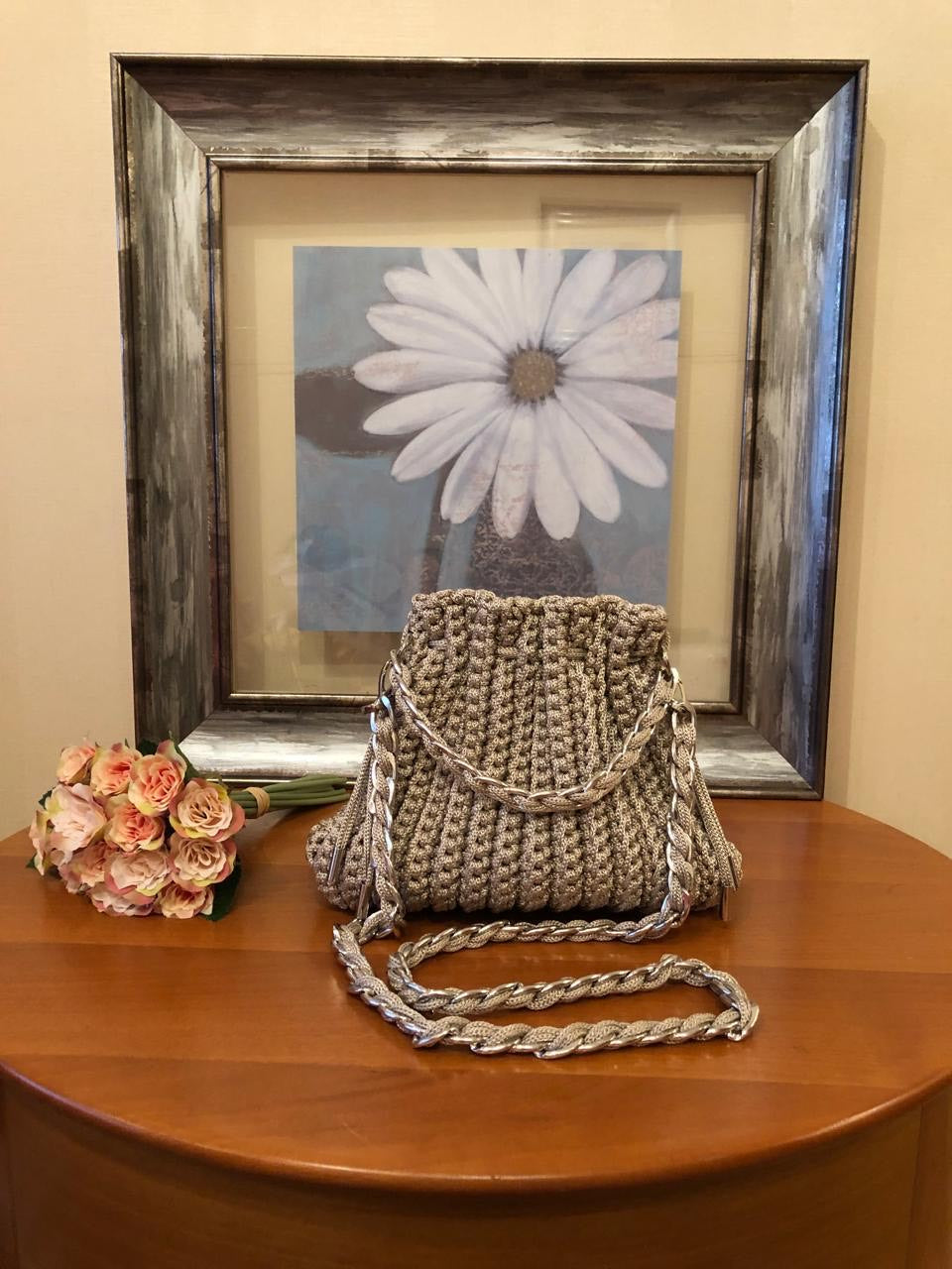 Stone Beige Hand-Crocheted Bag