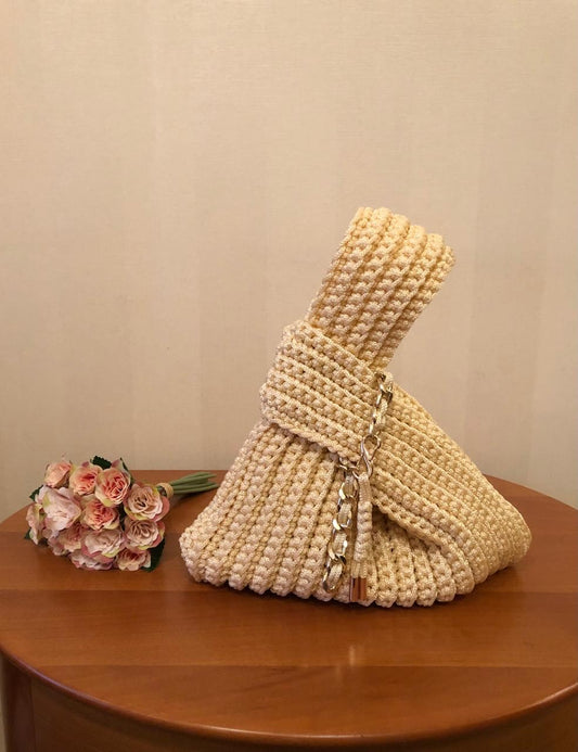 Handmade Crochet Knot Bag – Golden Honey